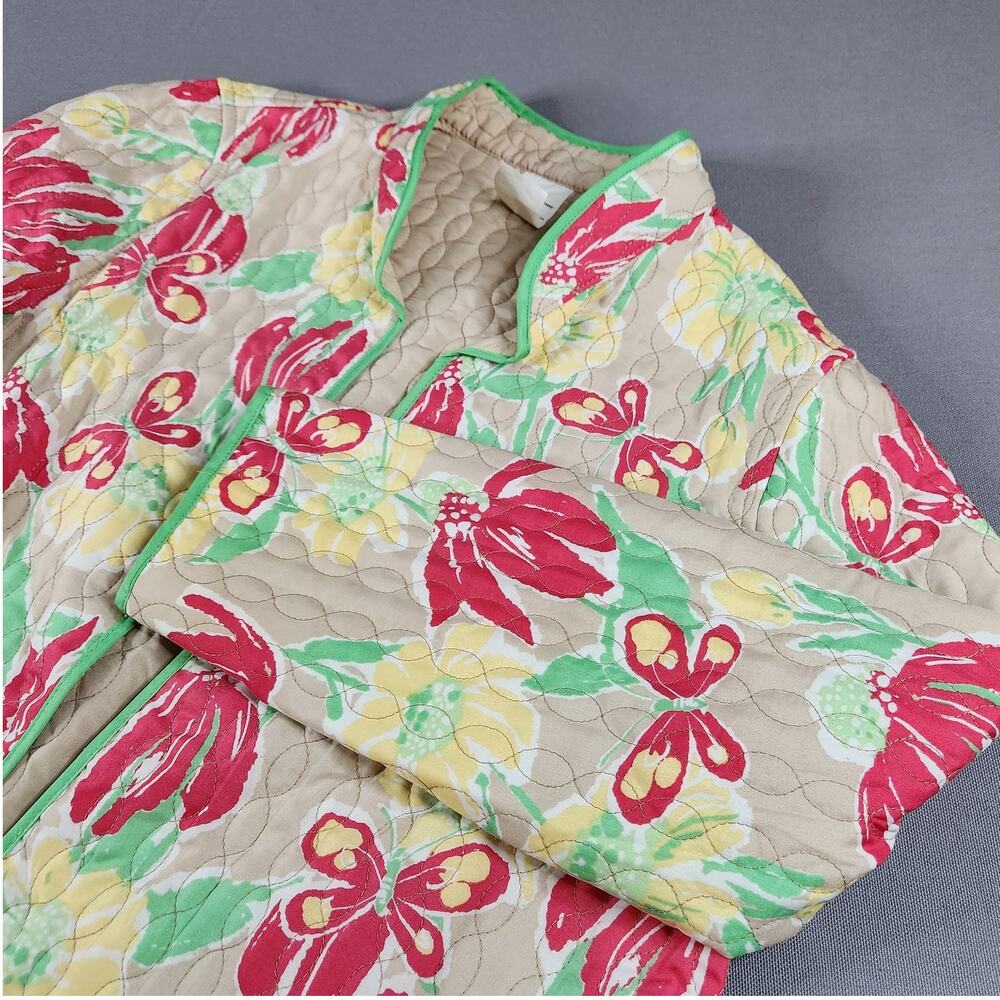 Women's Alfred Dunner Petite size 12P quilted floral butterfly reversible jacket